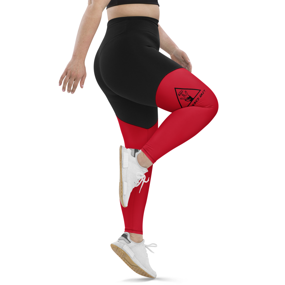 Logo Anniversary Leggings (red/black) – hiiipoweredgrit